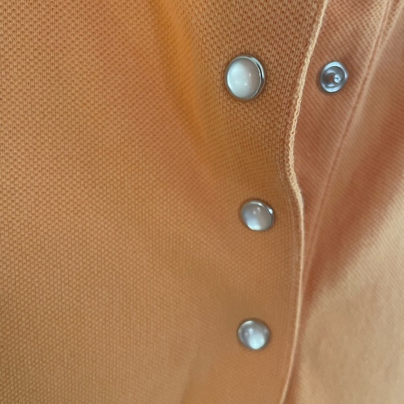 Vintage Wimbledon Lawn Tennis Orange Pearl Snap Polo Shirt Small Y2K Preppy NWOT - Picture 5 of 5
